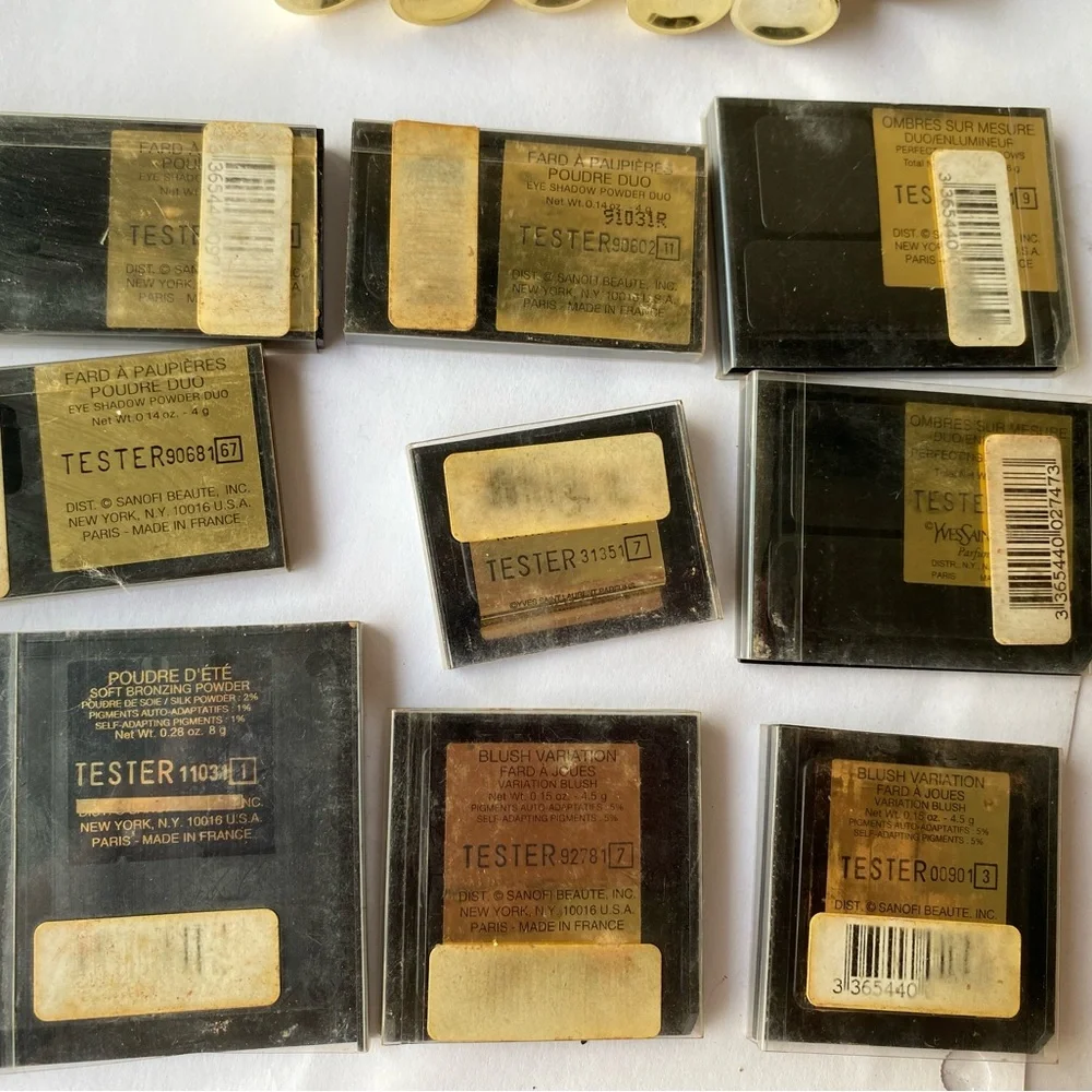 Vintage 90s YSL Makeup Tester Bundle Sanofi Era Eyeshadow Blush Foundation - Picture 6 of 6